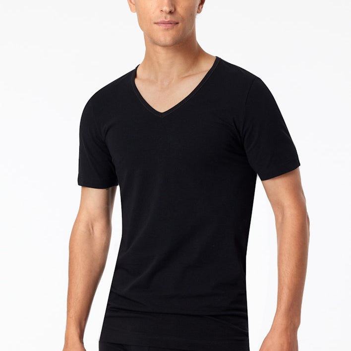 Schiesser - Organic Cotton - Shirts short-sleeved deep V-neck 2 Pack