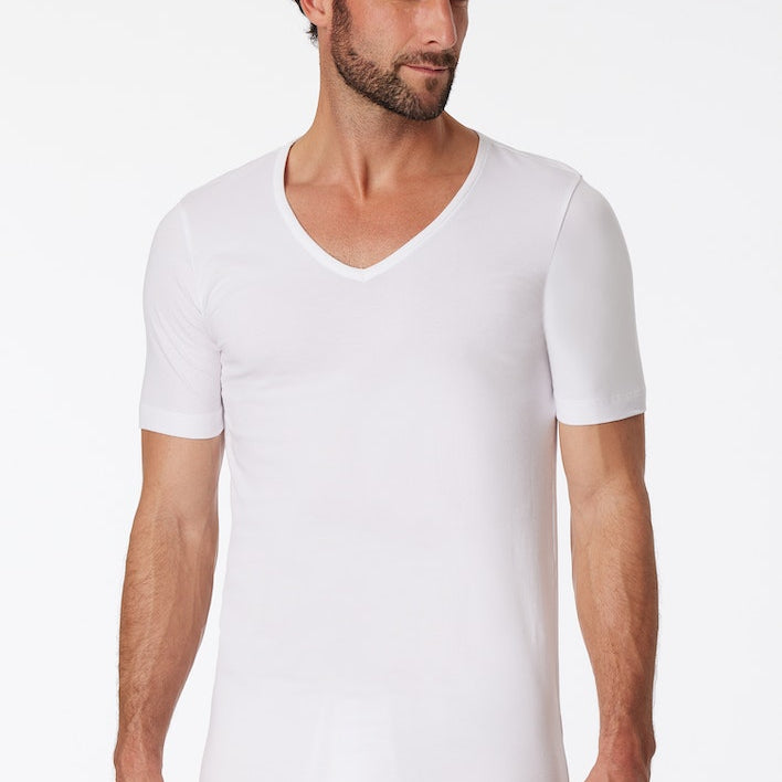 Schiesser - Organic Cotton - Shirts short-sleeved deep V-neck 2 Pack