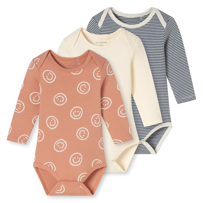 Schiesser - Baby Fine Rib - 3Pack Bodies 1/1
