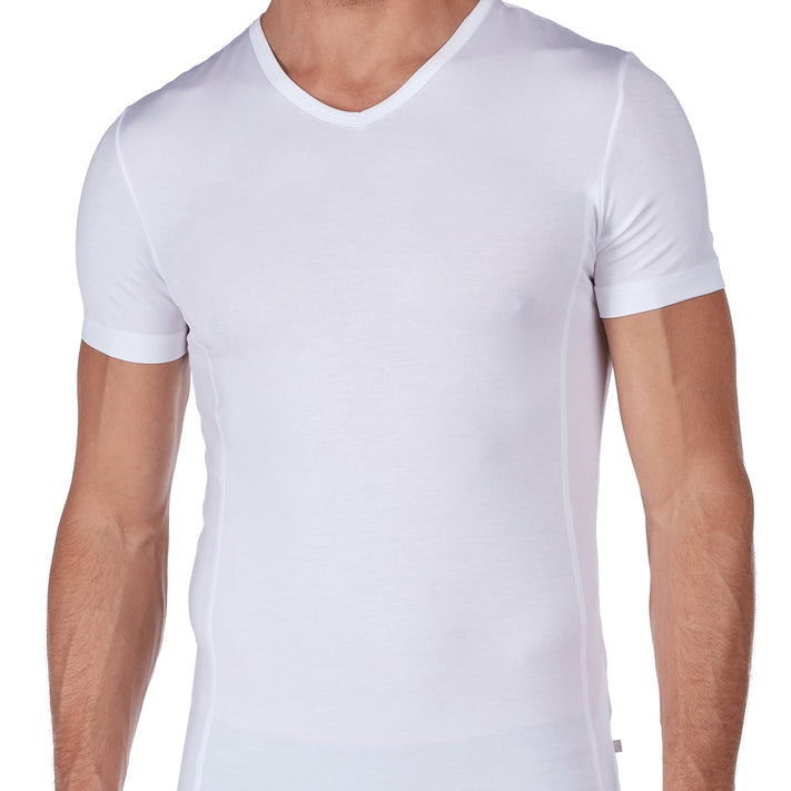 HUBER hautnah - Lyocell Selection - V-neck Shirt s/slv
