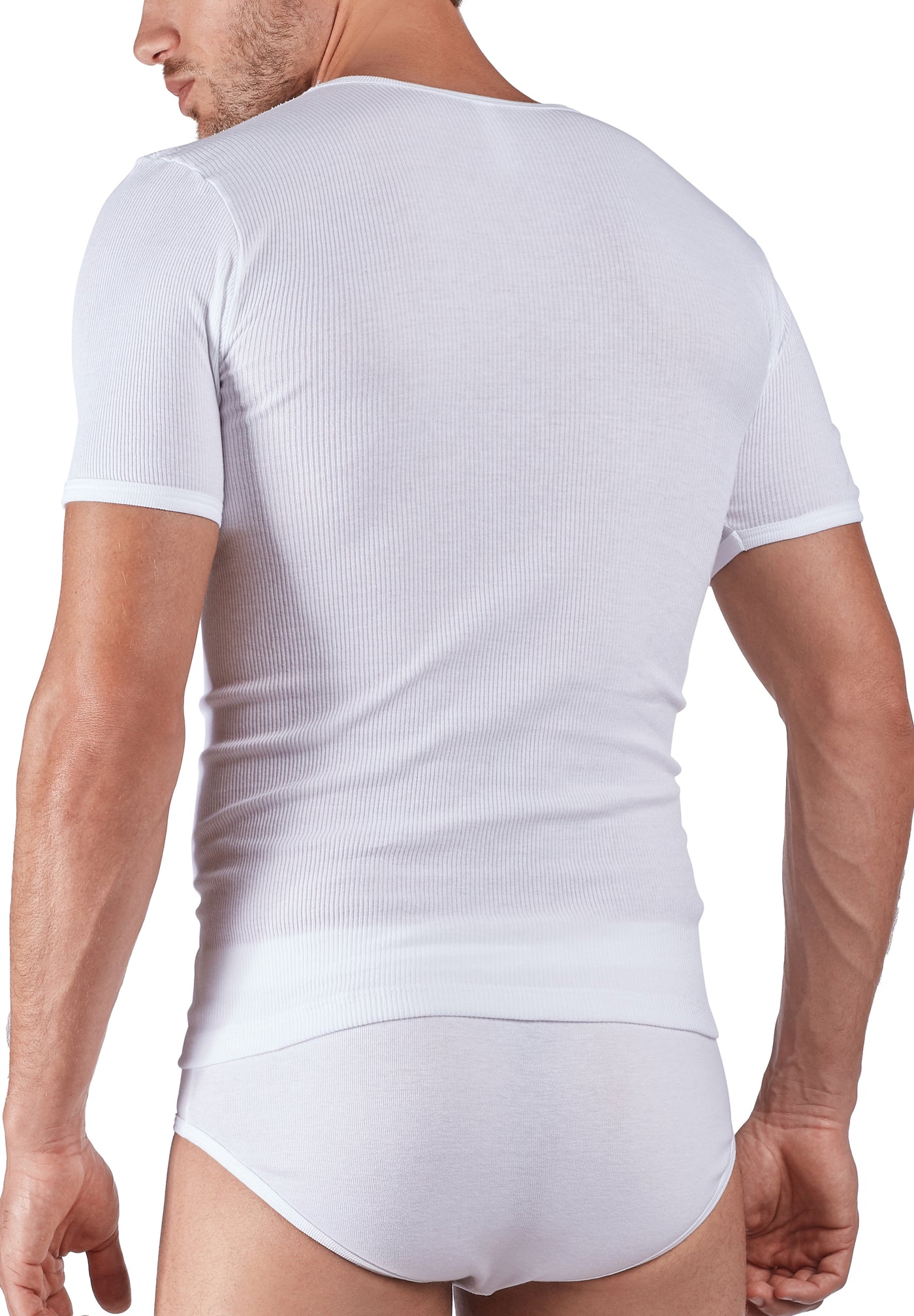 HUBER hautnah - Cotton Fine Rib - Shirt1/2 2 Pack