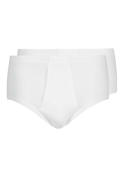 HUBER hautnah - Cotton Fine Rib - Briefs with fly 2 Pack