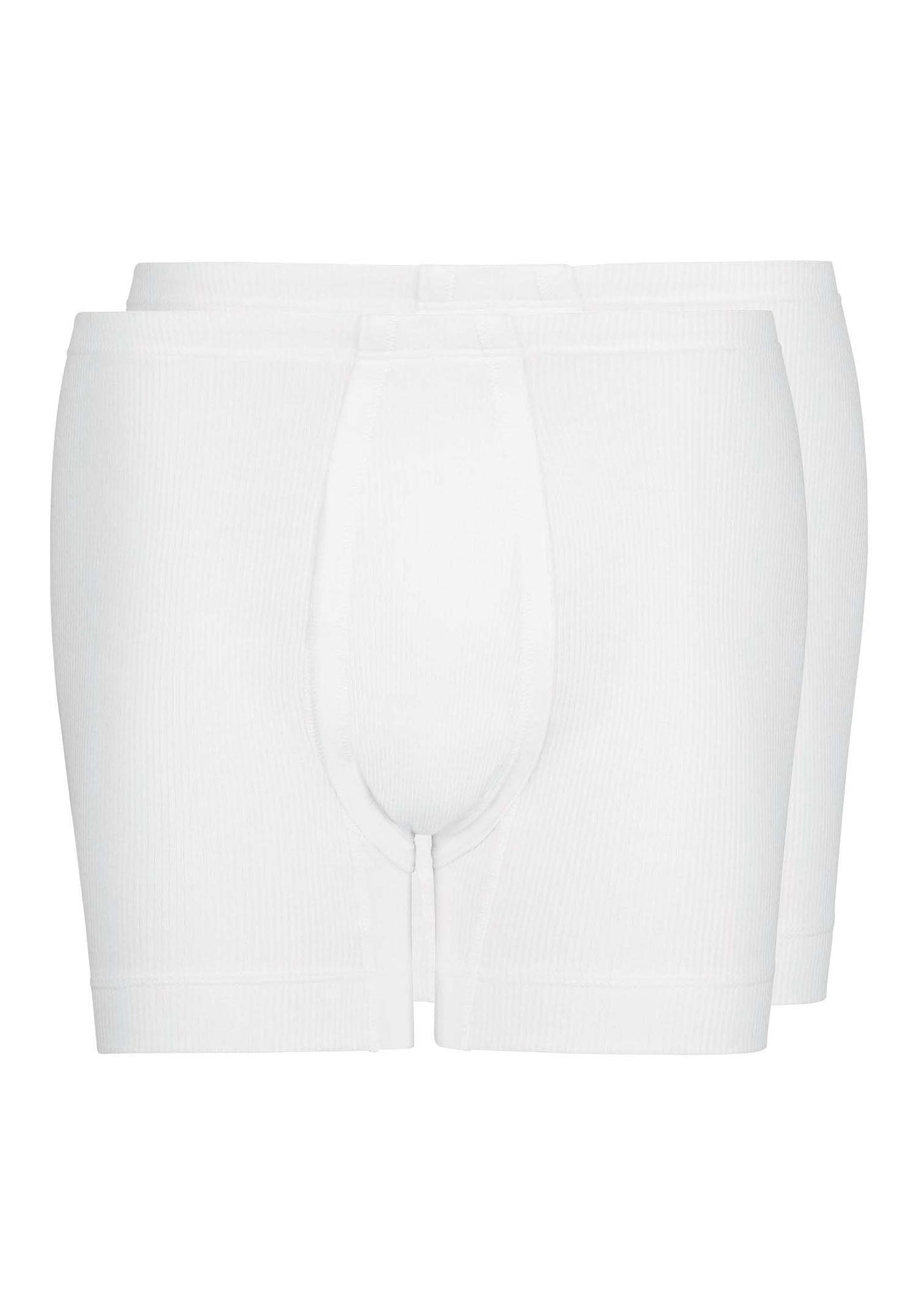 HUBER hautnah - Cotton Fine Rib - Boxershorts with fly 2 Pack